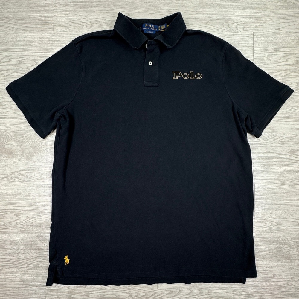 Polo Ralph Lauren Men's Polo Shirt Classic Fit Black XL Short Sleeve Logo